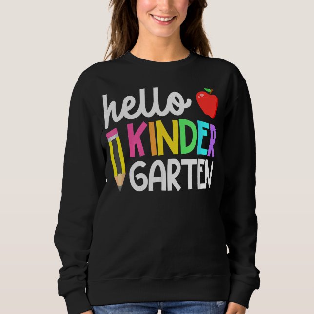 Sweatshirt Hello Kindergarten Team Kinder Back To School Teac (Devant)
