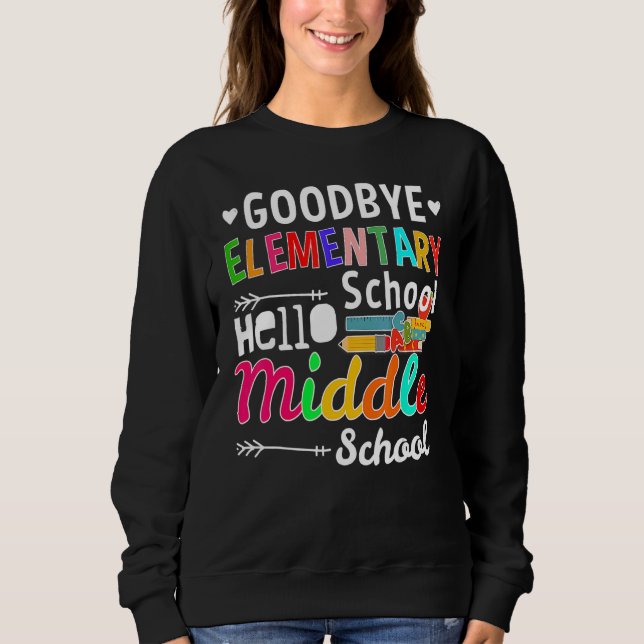 Sweatshirt Hello Middle School Graduation école élémentaire (Devant)