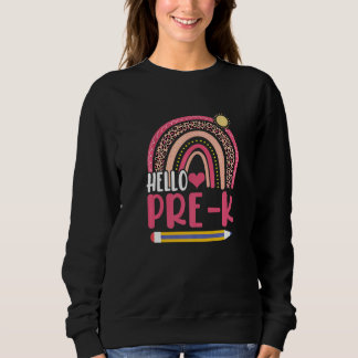 Sweatshirt Hello Pre K Back To School Rainbow  