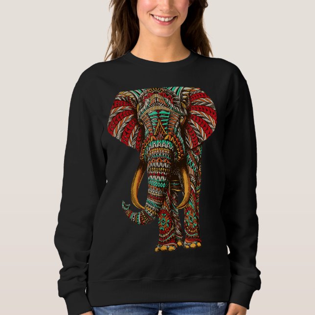 Sweatshirt Henné Stylish Artiste Sauvez Les Éléphants Faune (Devant)