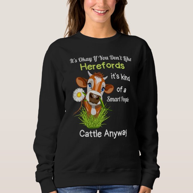 Sweatshirt Hereford Cattle Cow Herbe Hereford Breede (Devant)