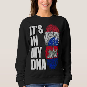 Sweatshirt Héritage de drapeau d'ADN mixte hongrois et cambod