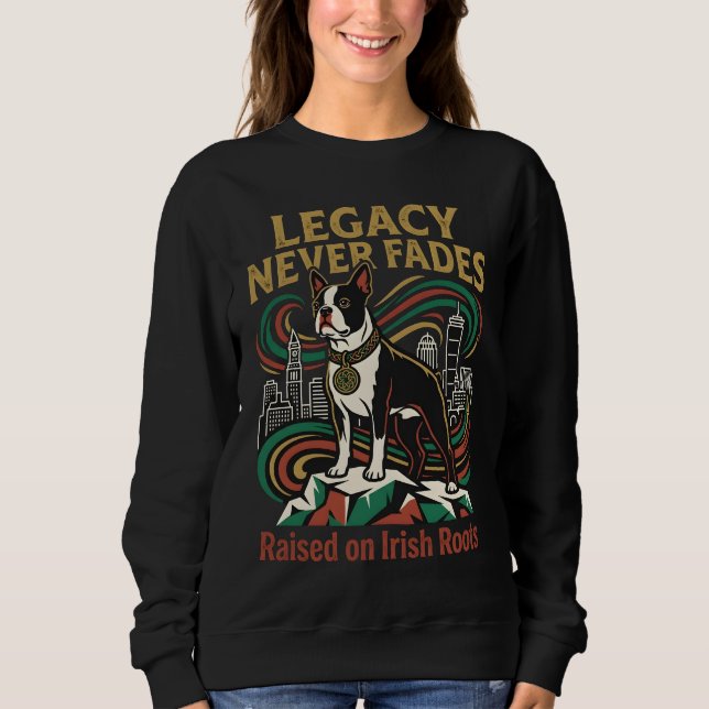 Sweatshirt Héritage Jamais Éphémère Boston Terrier (Devant)