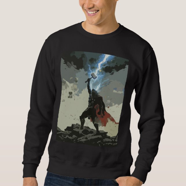 Sweatshirt Hero - God of thunder Norse myth (Devant)