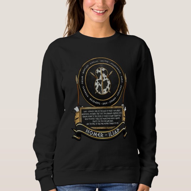 Sweatshirt Héros de la guerre de Troie Bouclier de l'âge de b (Devant)