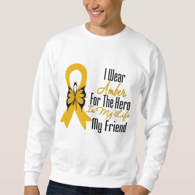 Sweatshirt Héros de ruban de Cancer d'annexe mon ami (Devant)