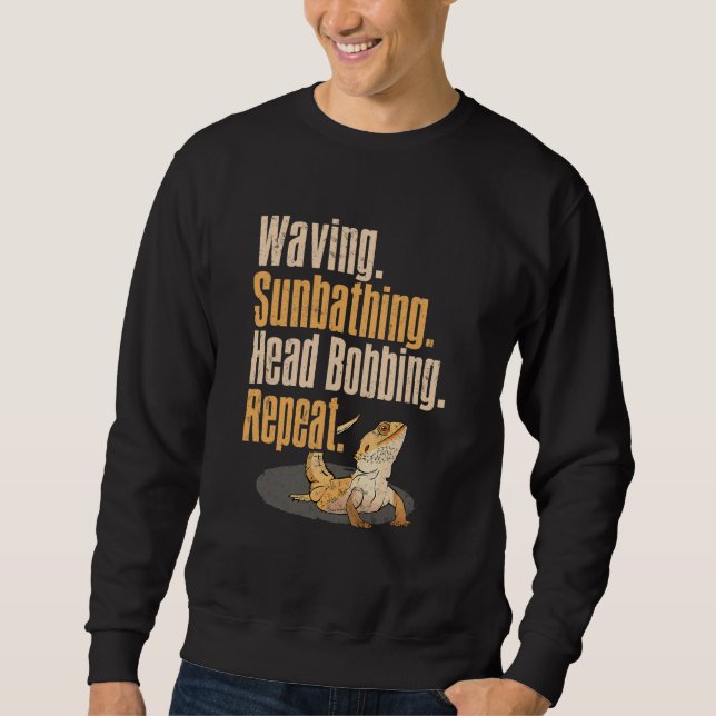 Sweatshirt Herpétologue Dragon Barbu Faisant un Signe Bain de (Devant)