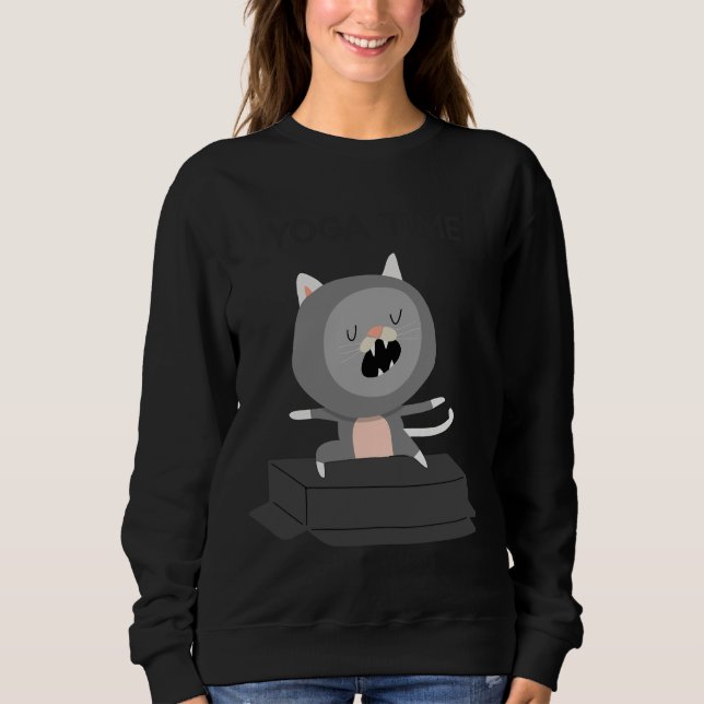 Sweatshirt Heure du yoga de chat (Devant)
