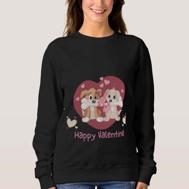 Sweatshirt Heureuse Sainte-Valentin 2024 Drôle Chiens mignons (Devant)