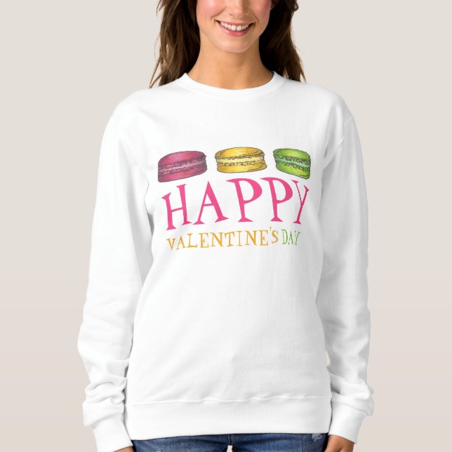 Sweatshirt Heureuse Sainte-Valentin Français Macaron Cookie P (Devant)