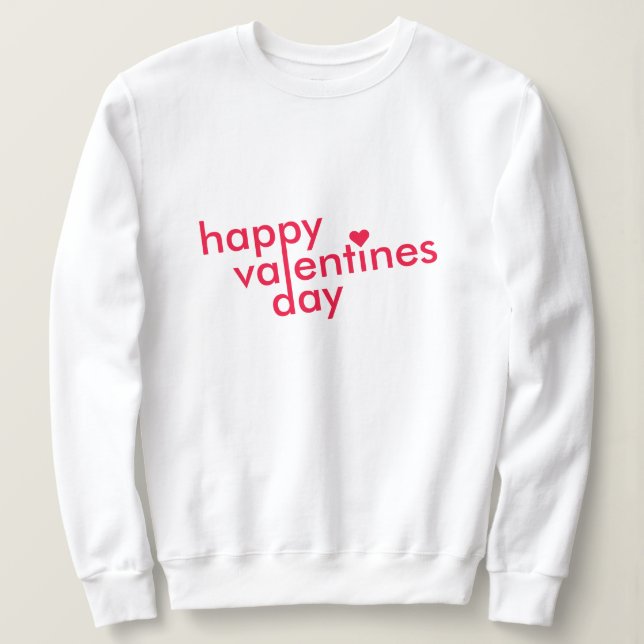 Sweatshirt Heureuse Sainte-Valentin | Love Heart Moderne tend (Design devant)