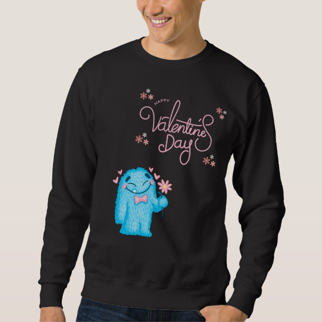 SWEATSHIRT HEUREUSE SAINTE-VALENTIN, VALENTINE MONSTER (Devant)