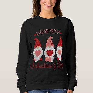 Sweatshirt Heureuses Saintes-Valentin Gnomes Red Plaid Hearts