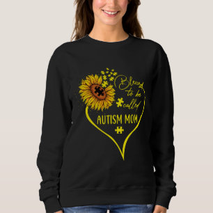 Sweatshirt Heureux D'Être Appelé Autisme Maman Sunflower Hear