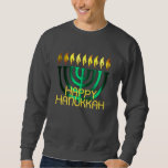 Sweatshirt Heureux Hanoukka Menorah Green<br><div class="desc">Heureux Hanoukka Menorah Green</div>