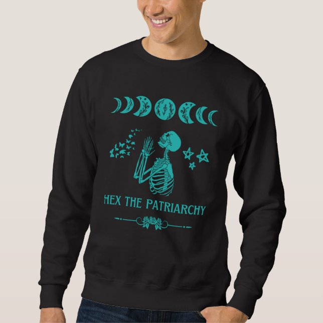 Sweatshirt Hex The Patriarchy Pro Choice Feminism Goth Teal G (Devant)