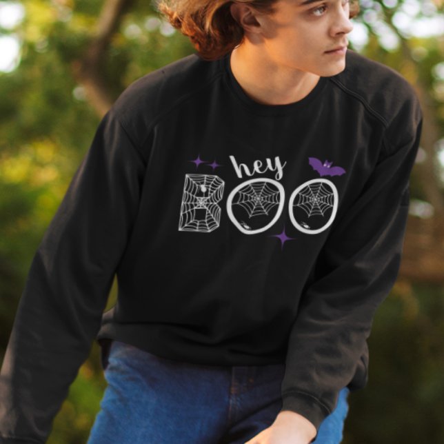 Sweatshirt Hey & Bye Boo Halloween Bat et Web (This item is for display purposes only to illustrate the design element. )