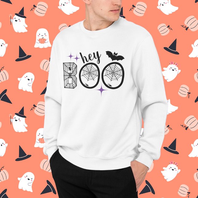 Sweatshirt Hey & Bye Boo Halloween Bat et Web (This item is for display purposes only to illustrate the design element. )