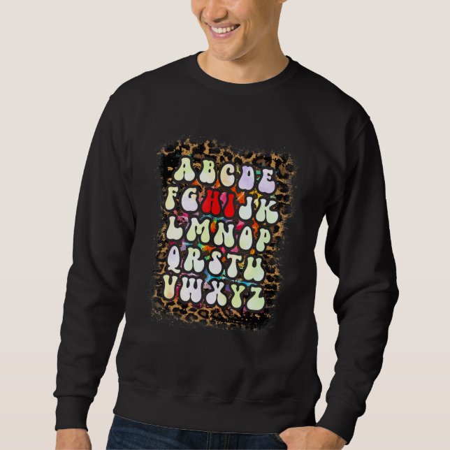 Sweatshirt Hi Alphabet Back To School Pre K Kindergarten Tie  (Devant)