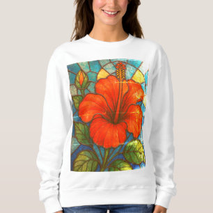 Sweatshirt Hibiscus en verre tendu