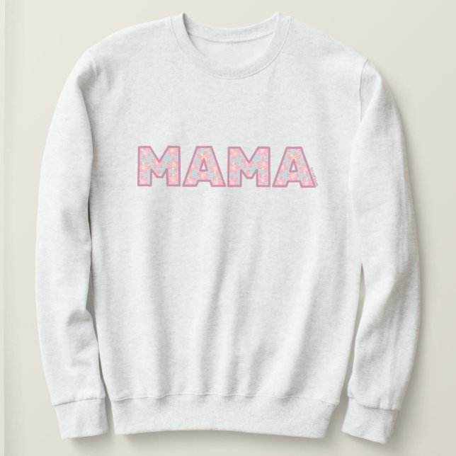 Sweatshirt Hibiscus Mama dessiné à la main (Design devant)