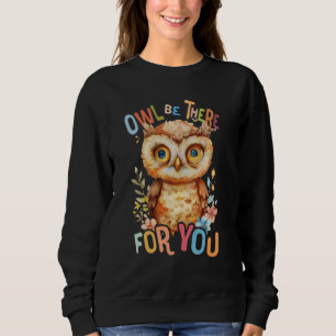 Sweatshirt hibou avec des fleurs chouettes chouettes oiseau v