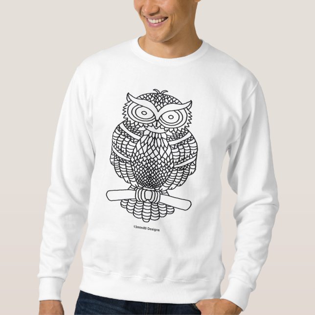 Sweatshirt Hibou (blanc) - Sweat-shirt pour hommes (Devant)
