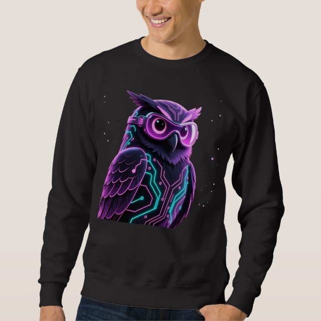 Sweatshirt Hibou de circuit néon (Devant)