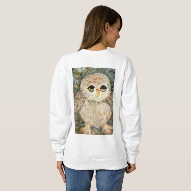 Sweatshirt "Hibou doux impressionniste " (Dos entier)