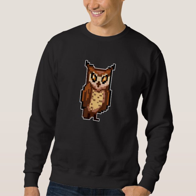 Sweatshirt Hibou Pixel Style de jeu rétro (Devant)