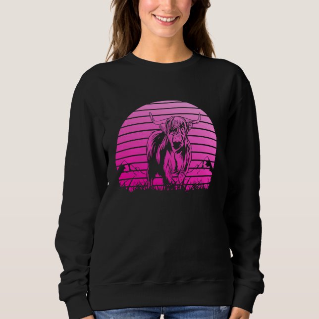 Sweatshirt Highland Cow Loves Cute Scottish Highland Cow Grap (Devant)