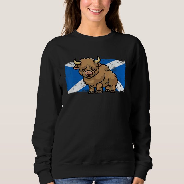 Sweatshirt Highland Cow   Scotland Flag Scottish Farmer Rodeo (Devant)