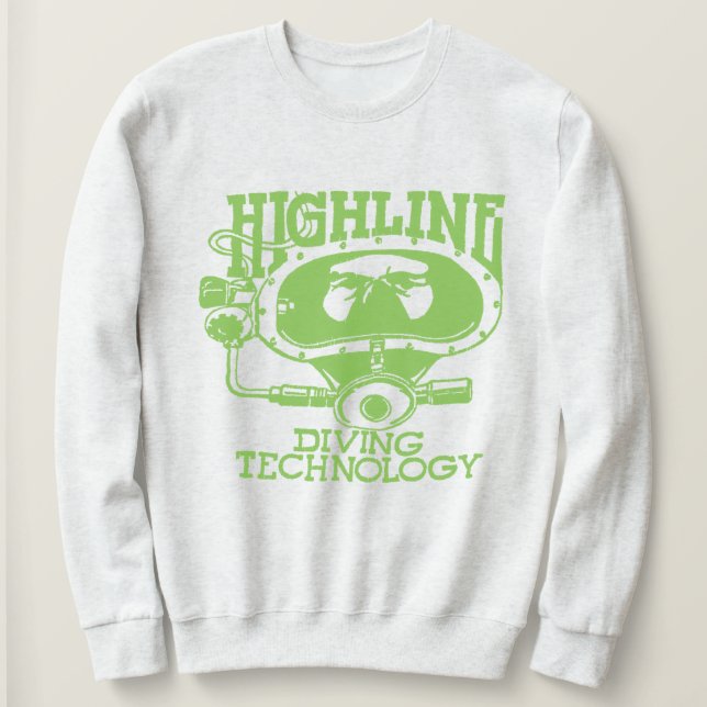 Sweatshirt Highline Diving Tech Retro (Logo Vert) (Design devant)