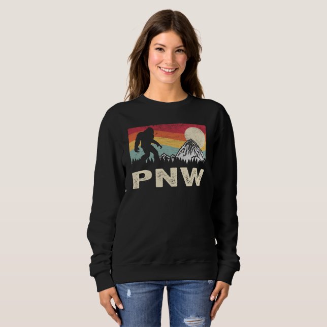 Sweatshirt Hiking Bigfoot PNW Camping Sasquatch (Devant entier)
