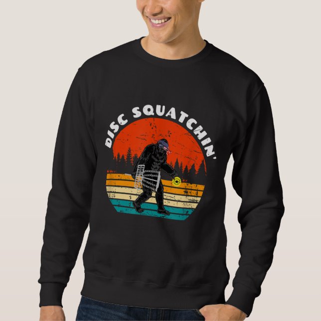 Sweatshirt Hilarious Disk Squatchin' Bigfoot Panier graphique (Devant)
