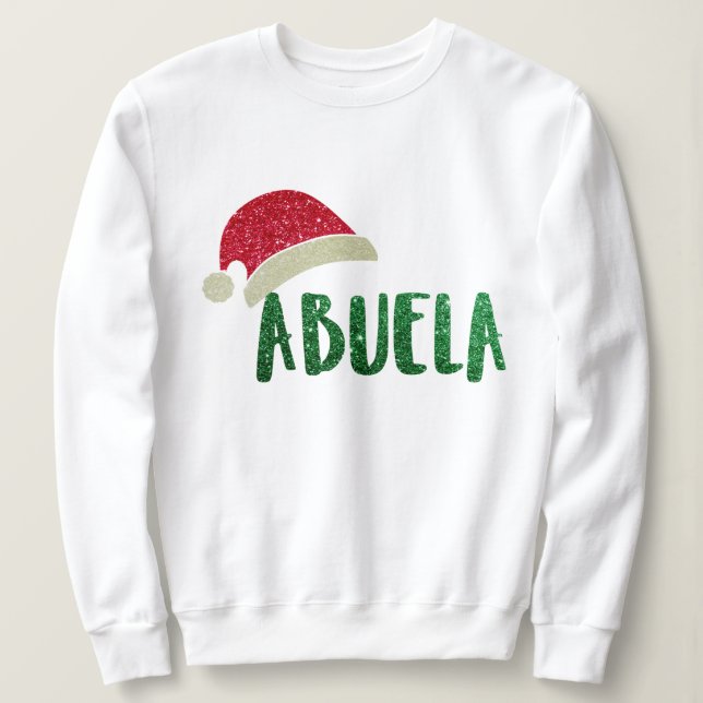 Sweatshirt Hip Grandma Abuela Parties scintillant Santa Hat N (Design devant)