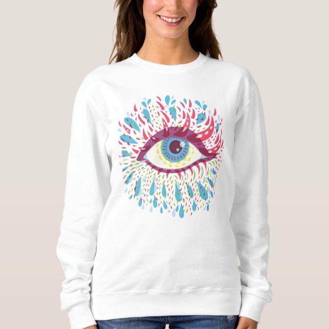 Sweatshirt Hippie à yeux psychédélique (Devant)