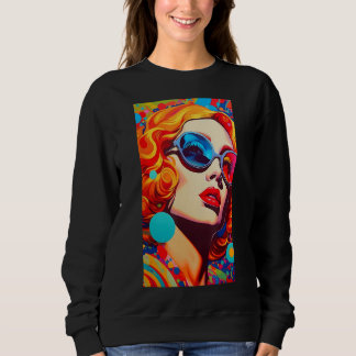 Sweatshirt Hippie Art rétro Pop-Art 60s les années 70 coloré 