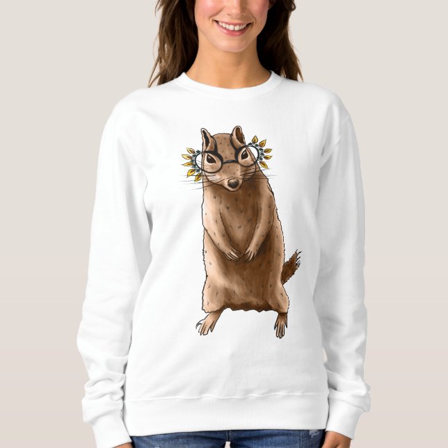 Sweatshirt Hippie Chipmunk en lunettes (Devant)