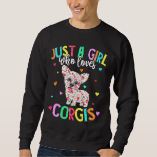 Sweatshirt Hippie Juste Une Fille Qui Aime Le Corgis Vintage