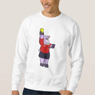 Sweatshirt Hippo au football en tant qu'arbitre