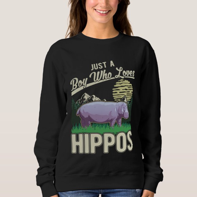 Sweatshirt Hippo Boy Hippopotamus Hippo  1 (Devant)