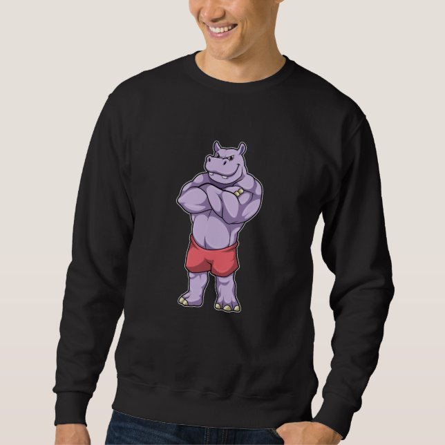 Sweatshirt Hippo comme Bodybuilder extrême (Devant)
