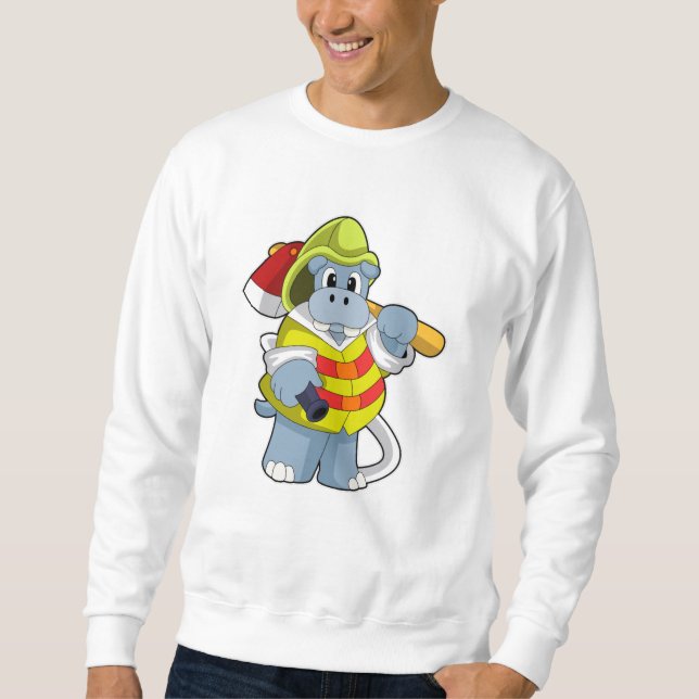 Sweatshirt Hippo comme pompier avec l'alcool (Devant)