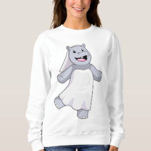 Sweatshirt Hippopotame en mariée avec voile