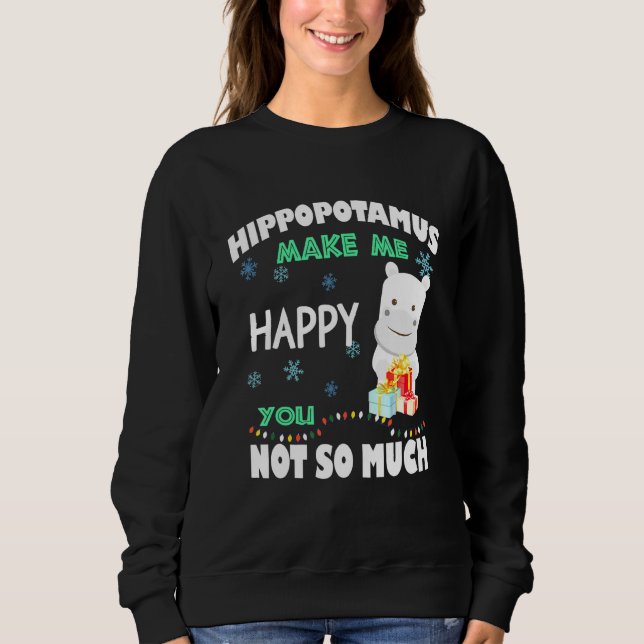 Sweatshirt Hippopotame Me Rendre Heureux (Devant)