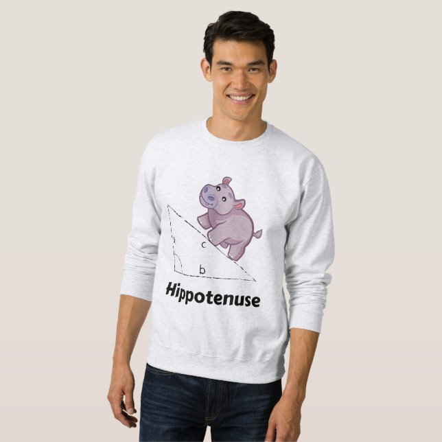 Sweatshirt Hippotenuse Math drôle (Devant entier)