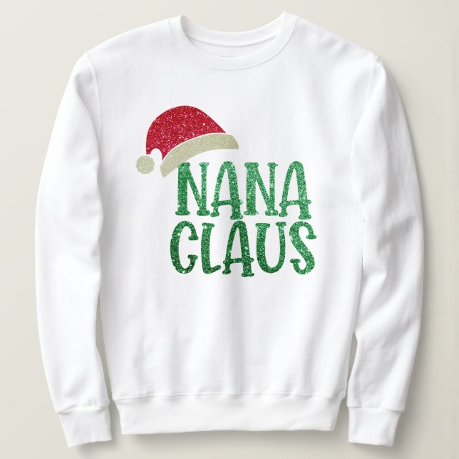 Sweatshirt Hipster Grandma Nana Santa Clause Funky Christmas (Design devant)