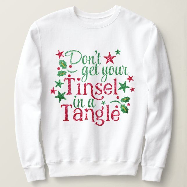 Sweatshirt Hipster Holiday Tinsel à Tangle Père Noël Noël (Design devant)