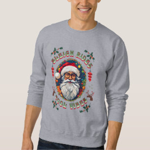 Sweatshirt Hipster Père Noël Sleigh Rides Good Vibes Noël